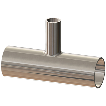 BioPharm Weld 1 x 1/2 in 316L Stainless Steel Reducing Tee